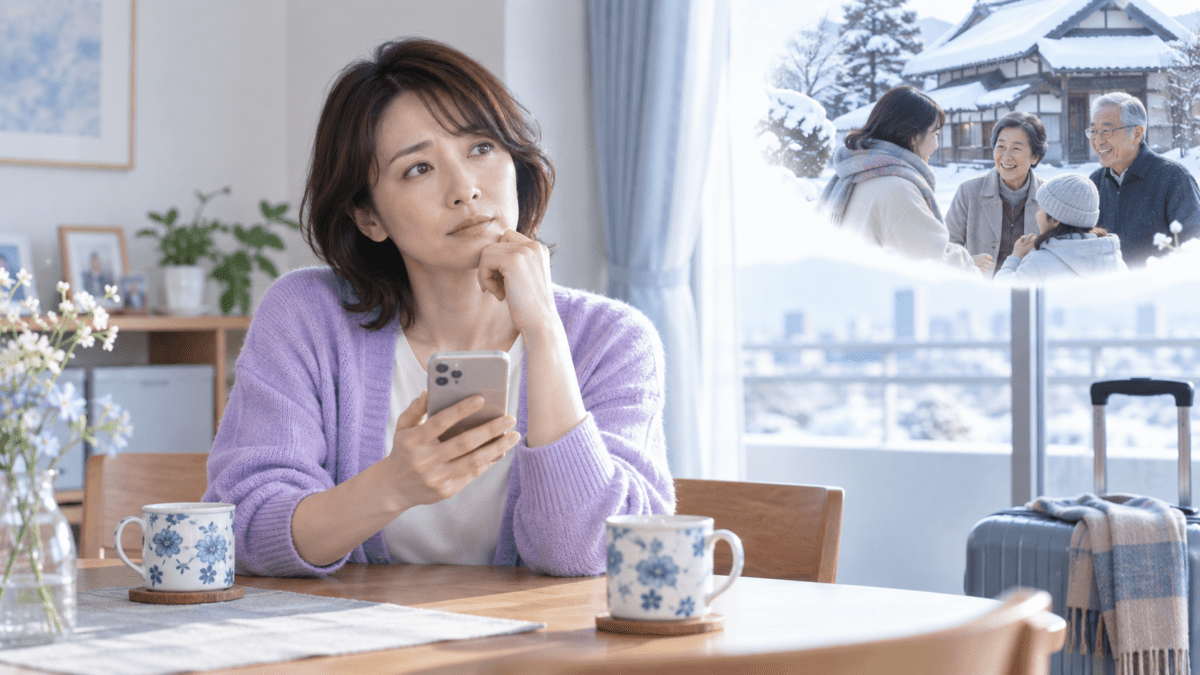 家族への挨拶について考える女性